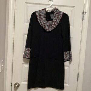 Black and Plaid Women's Dress